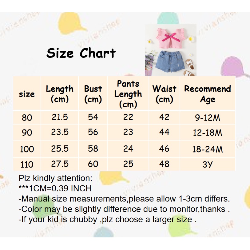 Set đồ 2 mảnh Mikrdoo gồm áo tay xòe + quần denim dễ thương cho bé gái