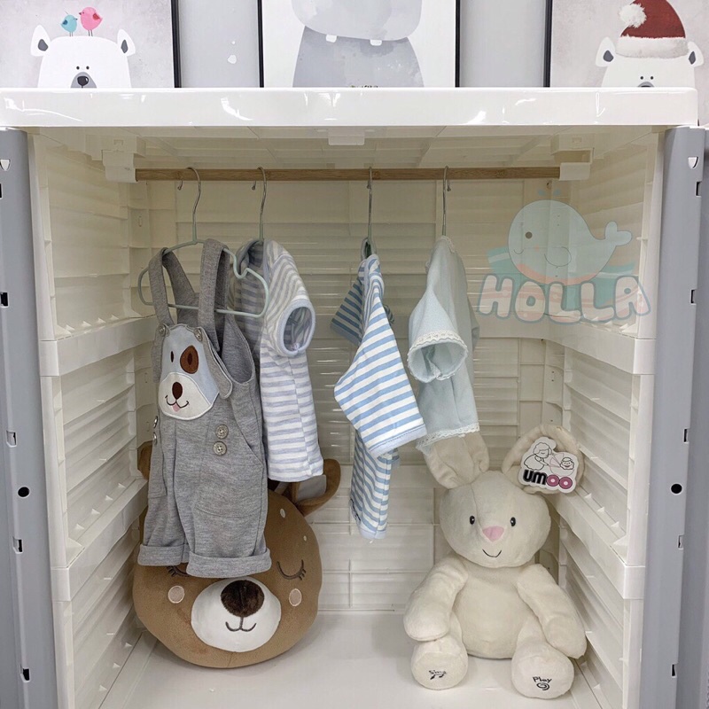 Tủ Nhựa 5 Tầng Vân Gỗ Cao Cấp Honper / Holla Chính Hãng