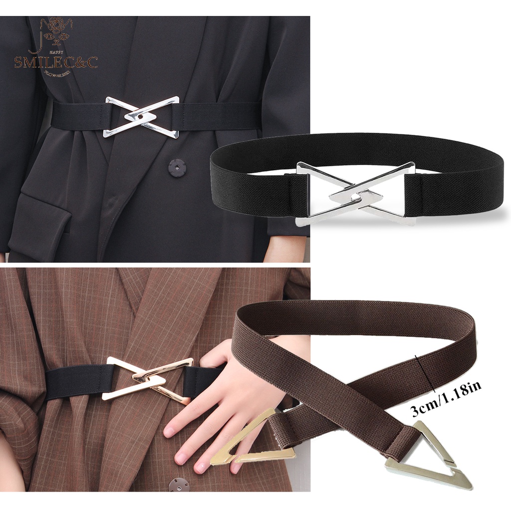 SmileFairyCC【COD &amp; Hàng Có Sẵn】Thắt Lưng Nữ Thắt Lưng Co Giãn Hình Tam Giác Trang Trí Đầm Len/Đầm sweater Đơn Giản Dành Cho Nữ