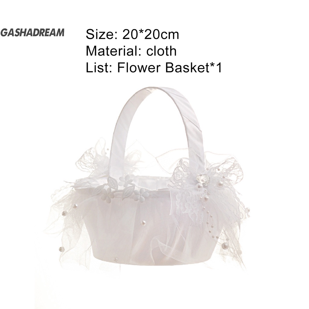 Gashadream Giỏ Đựng Hoa Cưới Màu Trắng Thoải Mái
