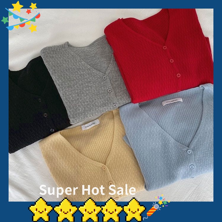 Áo Khoác Cardigan Ngắn Dệt Kim Dáng Rộng Dáng Rộng Dễ Thương Dành Cho Bạn Nữ