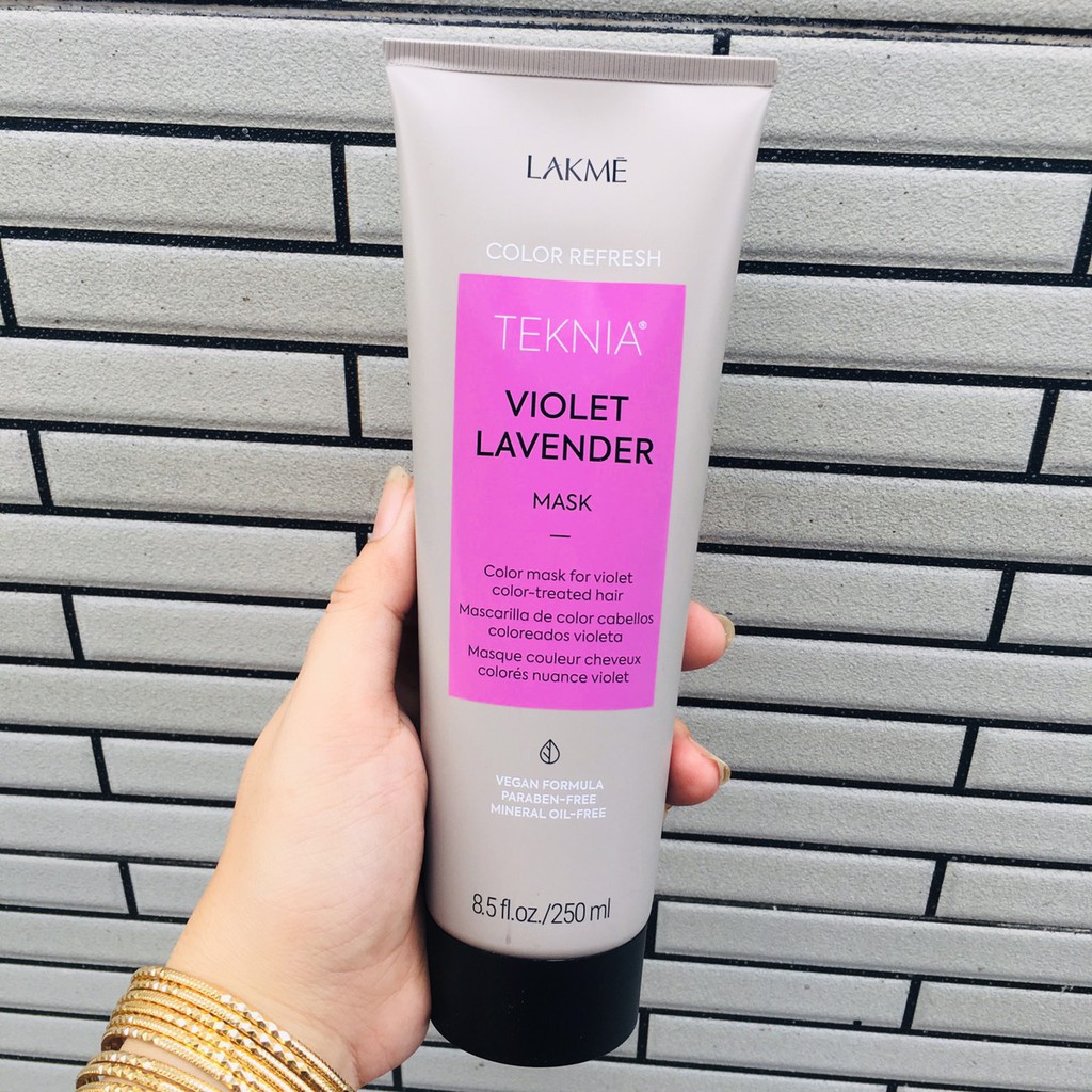 ( New 2020) Kem hấp dưỡng màu cho tóc nhuộm tím Teknia Lakme Violet  Refresh Color Treatment 250ml