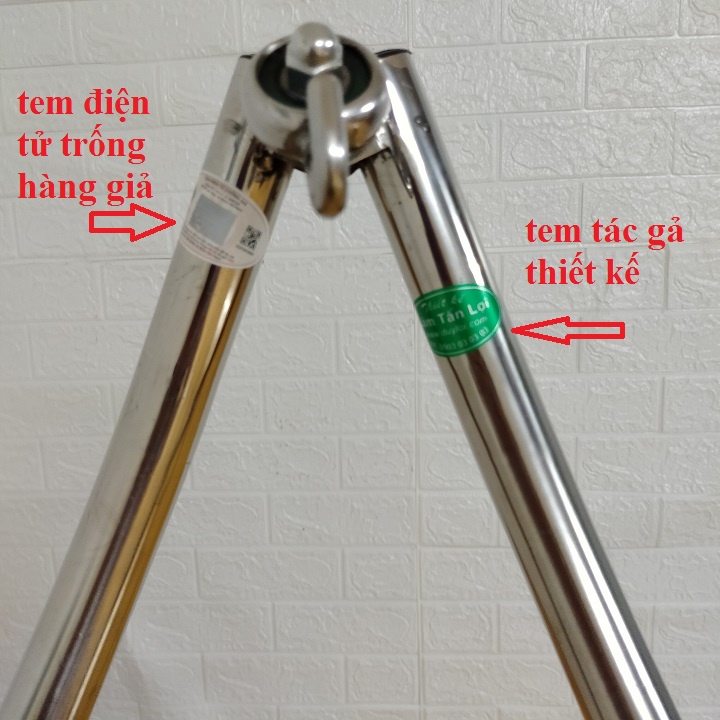 bộ võng xếp duy lợi inox cỡ lớn gồm khung võng+võng+quà tặng 20 móc áo