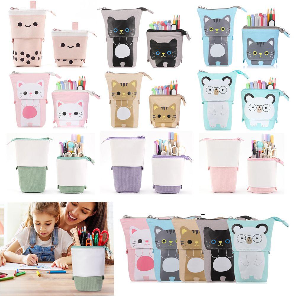 UUMIR Túi Đựng Bút Bằng Vải Canvas Cỡ Lớn Có Khóa Kéo Thời Trang
