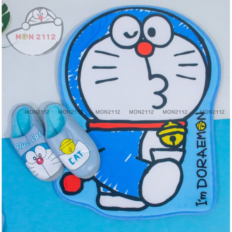 THẢM XỐP LAU CHÂN LÓT TRẢI SẢN SIZE 56x75CM DORAEMON DOREMON