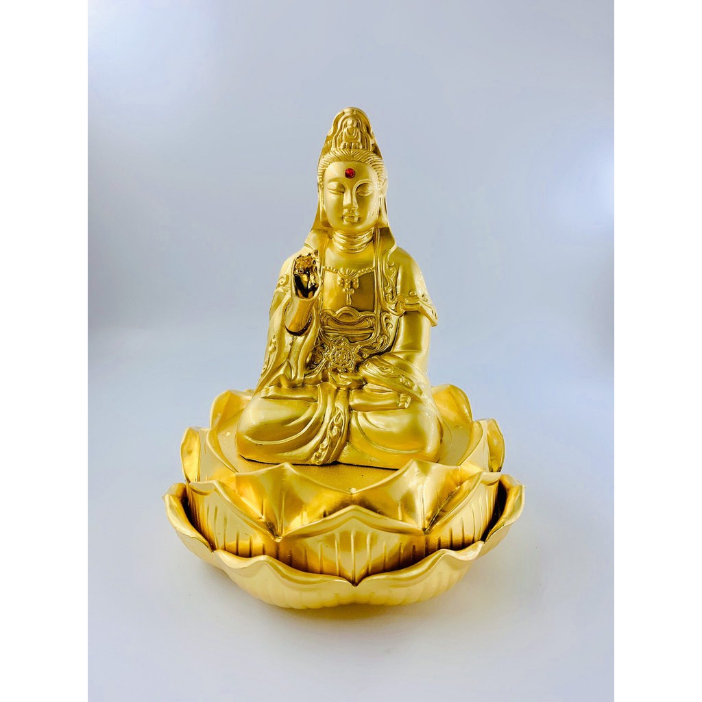(Ưu Đãi Mua 1 Tặng 2 ) Tượng Phật Bà Đế Sen Mở Làm Bằng Hợp Kim Giúp Mang Lại May Mắn, Bình An cho Gia Đình