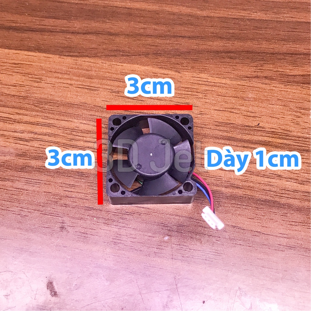 Quạt tản nhiệt mini 12v vuông 3x3cm Mới