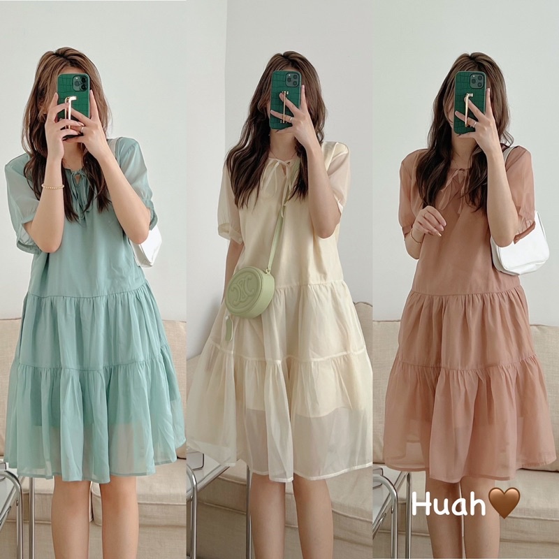 Váy Babydoll voan tơ Mimi Dress hai lớp tiểu thư ( mã tri ân k đổi trả )