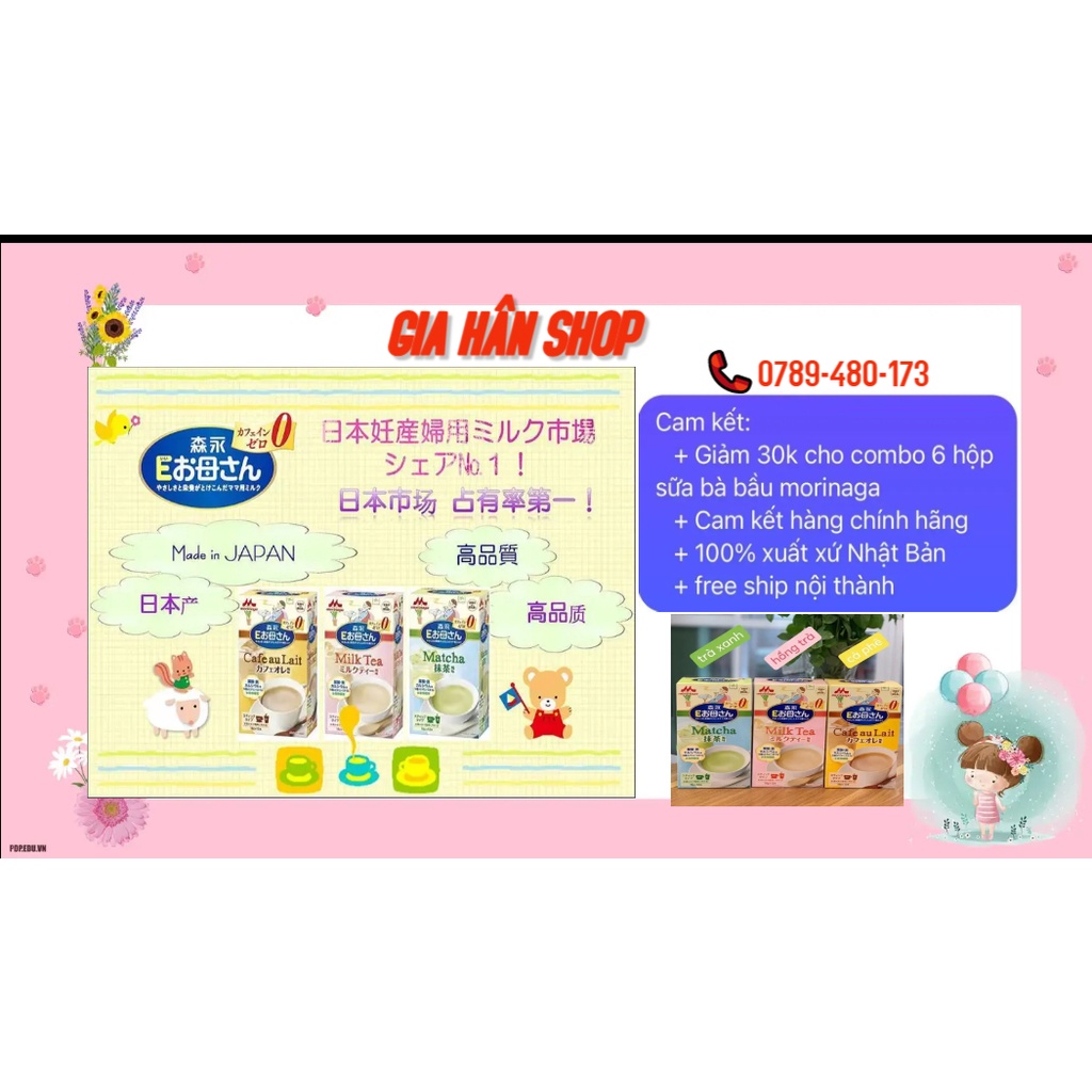 sữa cho bà bầu morigana sữa cho mẹ bầu nhật bản 12 gói x 18g hàng nội địa nhật bản 100% tặng nước nhỏ mắt chống cận