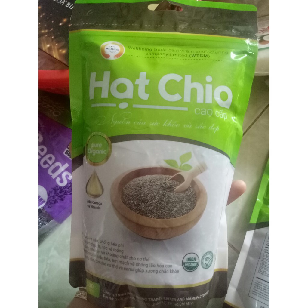 Gói 500g Hạt Chia Đen Organic Nam Mỹ