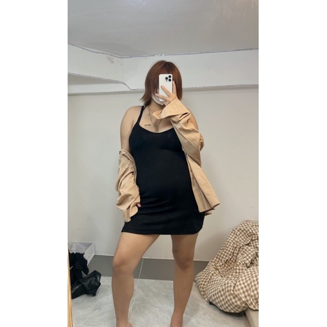 Đầm body BIGSIZE kiểu dáng dây rút cổ cho nàng mũm mĩm FATTYTA