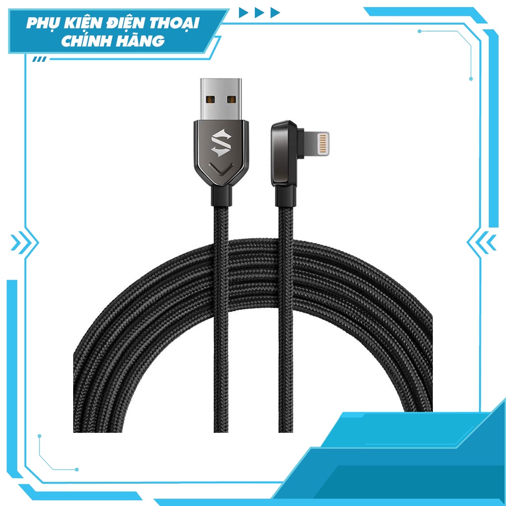 Cáp sạc nhanh truyền dữ liệu vuông góc Black Shark USB-to-Lightning chuẩn apple