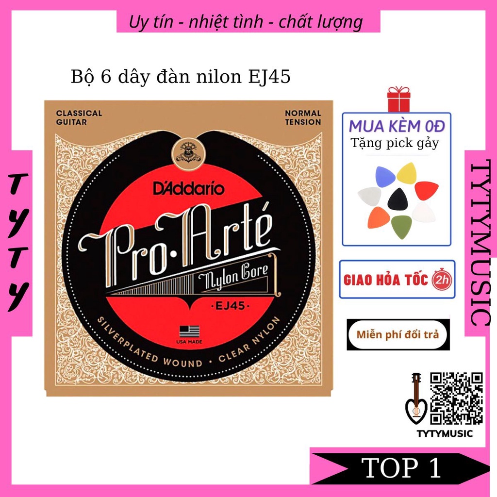 Dây Đàn Guitar CLASSIC D Addario Pro Arté EJ45 TYTYmusic