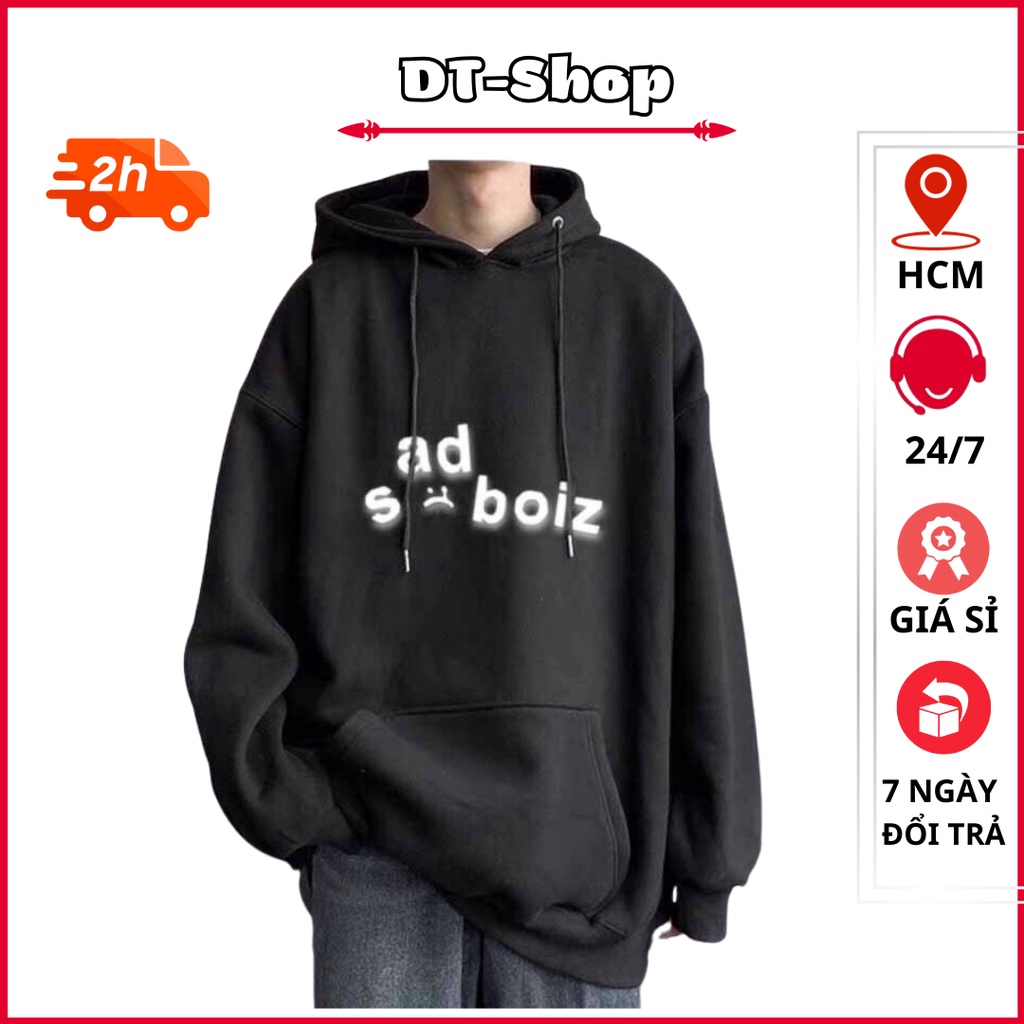 Áo hoodie form rộng DT Shop unisex nỉ bông HD22 Tuyết thời trang nam nữ oversize ulzzang SADBOIZ