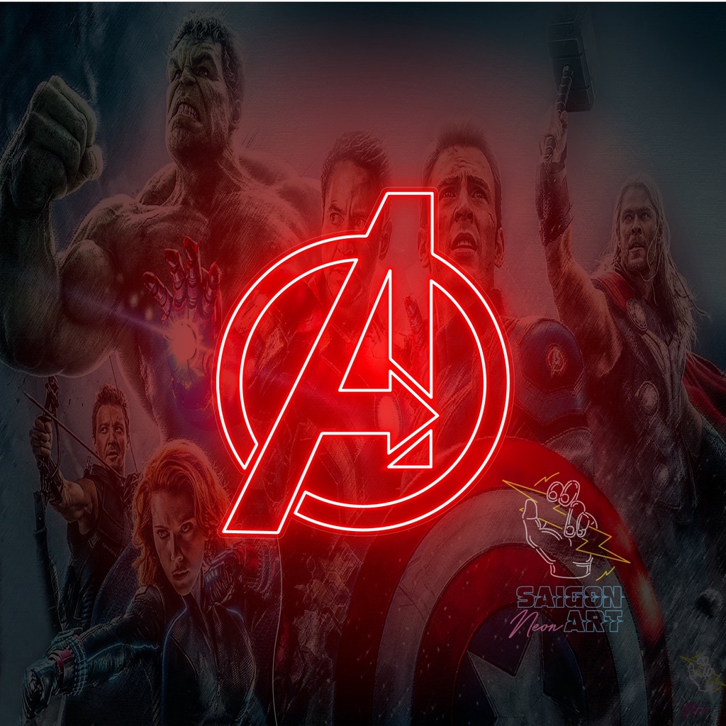 Đèn trang trí led neon sign hình BIỂU TƯỢNG AVENGERS