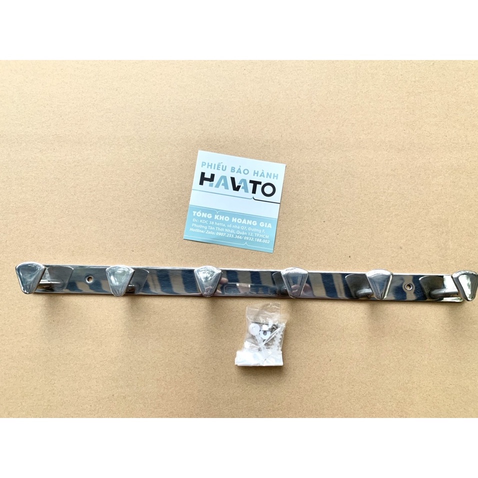 Móc treo quần áo gắn tường nhà tắm loại dày 5 móc đánh bóng sáng