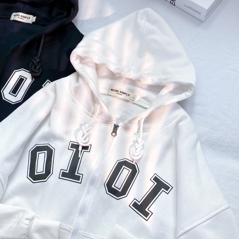 Áo Khoác Form Rộng Hoodie Crop OI OI Vải Nỉ Bông - 84unisex