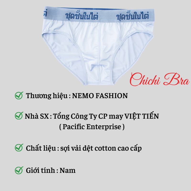 Combo 5 Quần lót nam tam giác thun lạnh co dãn 4 chiều EVABRA 2301