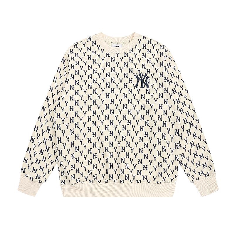 ❤❀  ❤ Mlb Áo Thun Tay Dài Cổ Tròn Thêu Chữ NY Thời Trang Cho Nam Và Nữ