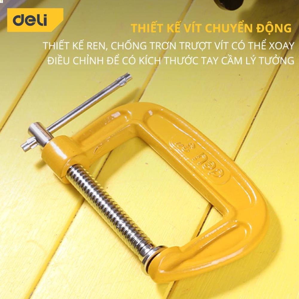 [LIFEDL157] Cảo Chữ C Deli Cao Cấp - Kích Thước 3inch-75mm - Vam Chữ G Tiện Dụng - DL-G203 .