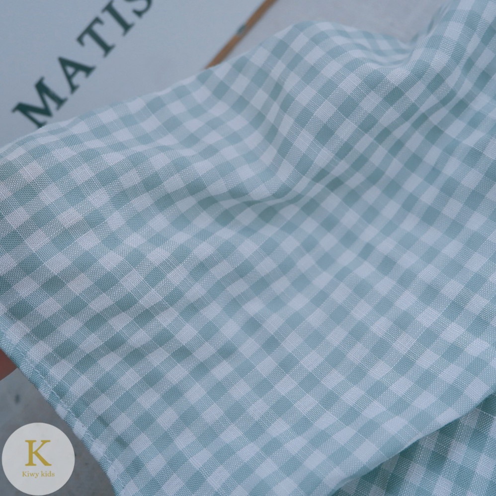 Đầm bé gái KIWY KIDS chất cotton kẻ caro, cổ viền ren độc đáo Kidsh2195 cho bé từ 1 đến 6 tuổi