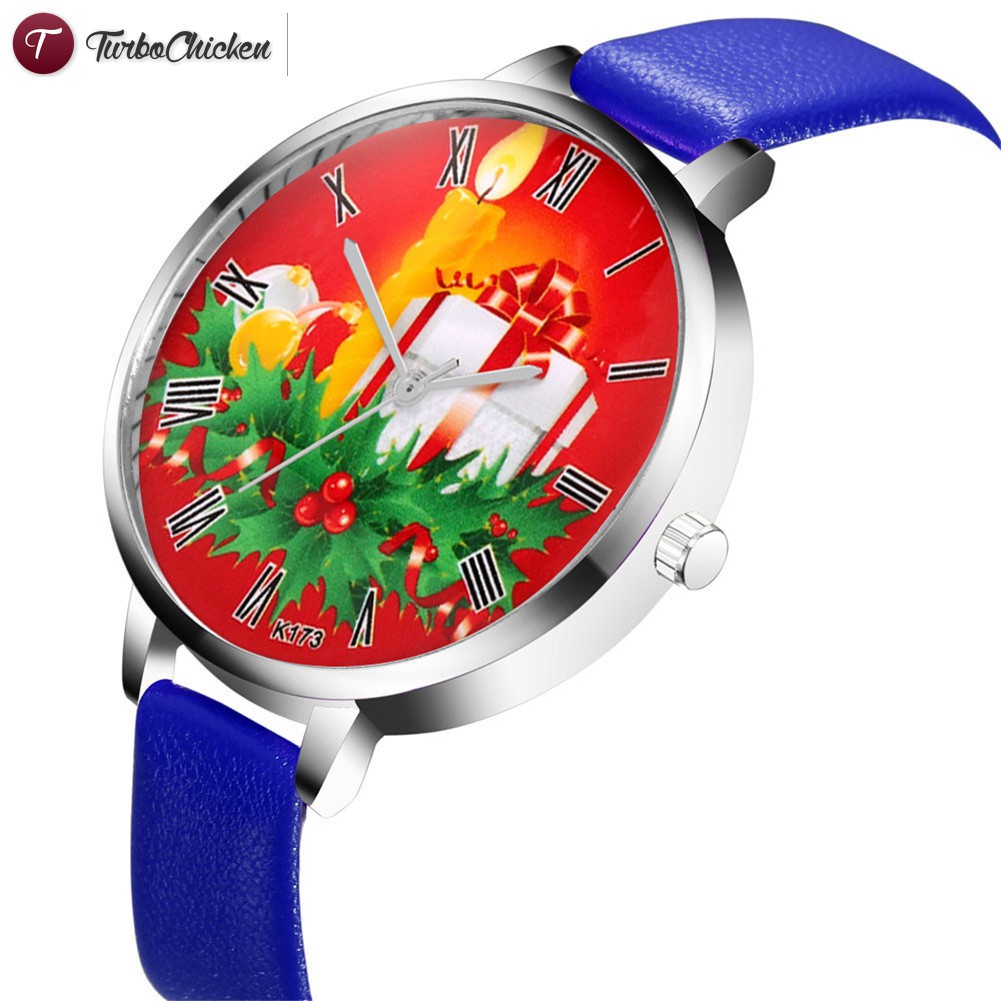 #Đồng hồ đeo tay# Fashion Cartoon Quartz Watches Faux Leather Strap Watch Xmas Gifts Watches 