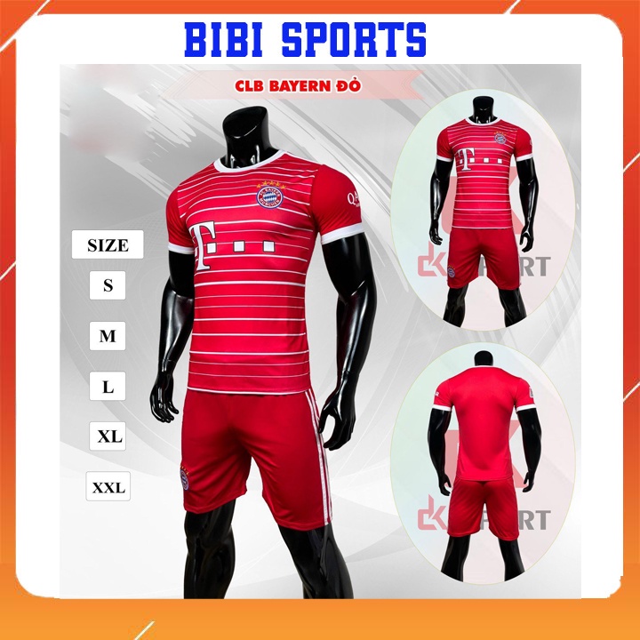Áo đá banh in tên bộ quần áo đá bóng nam CLB Bayer munich BIBI SPORT đồ thể thao trẻ em thun lạnh mới nhất 2021-2022