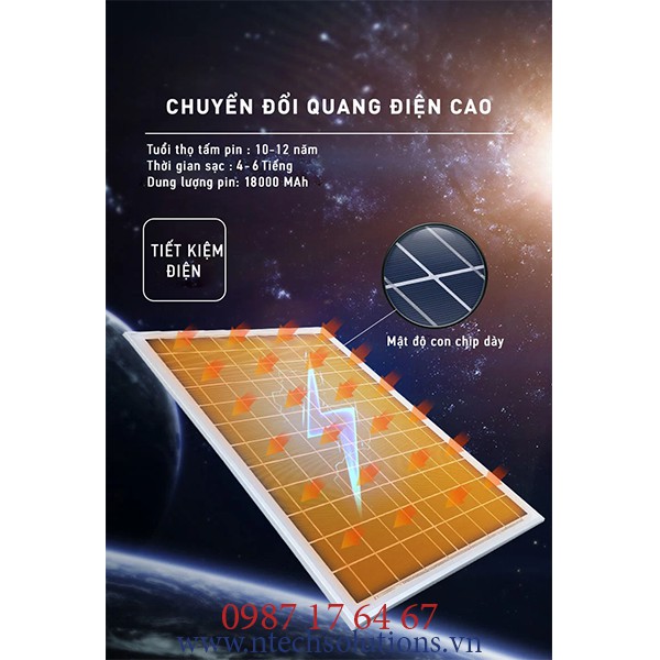 Đèn Năng Lượng Mặt Trời, Đèn Pha JinDian JD-8800L Công Suất 100W - Mẫu Mới 2020, Khung Nhôm, Chip Led "SMD"- BH 02 Năm