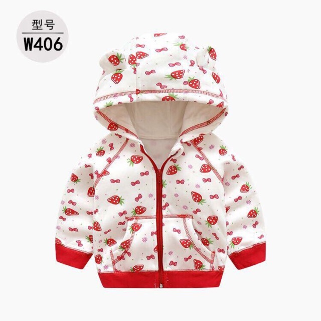 Áo khoác dâu tây nỉ bông