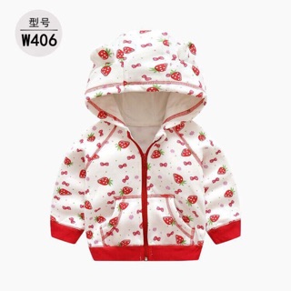 Áo khoác dâu tây nỉ bông