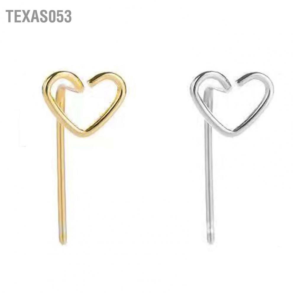 Hàng Sẵn Đôi khuyên tai mặt hình trái tim nhỏ gọn thời trang Hoa tai Stud hình trái tim Sáng bóng Thiết kế tinh tế thời trang【Texas053】