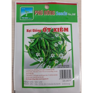 Hạt giống ớt xiêm xanh gói 100mg - Hạt giống Thương hiệu phú nông - giống cây ăn trái, rau, củ, quả, mầm hạt cái loại