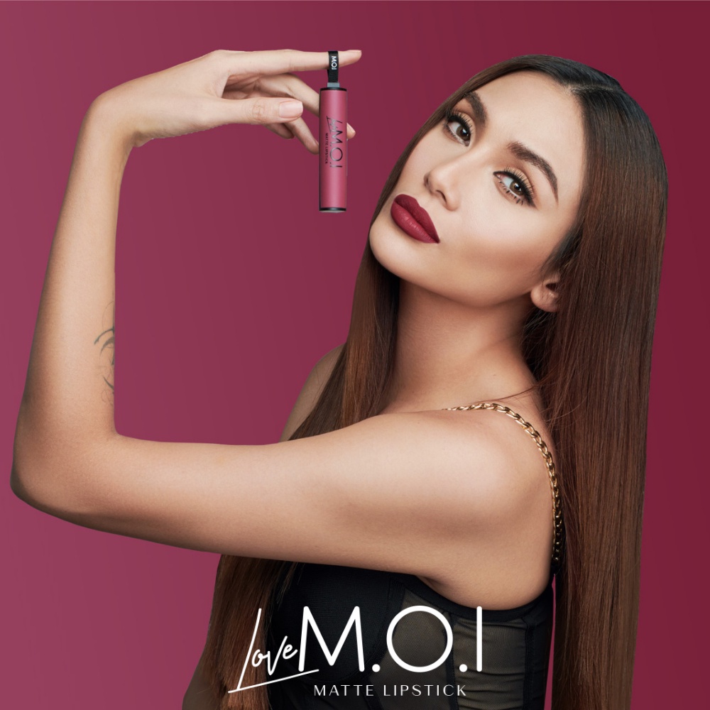 [TẶNG TÚI HOLOGRAM] Son thỏi M.O.I Cosmetics LoveMOI bản giới hạn màu đỏ tím, nhung lì, bền màu 6-8h 3.5g