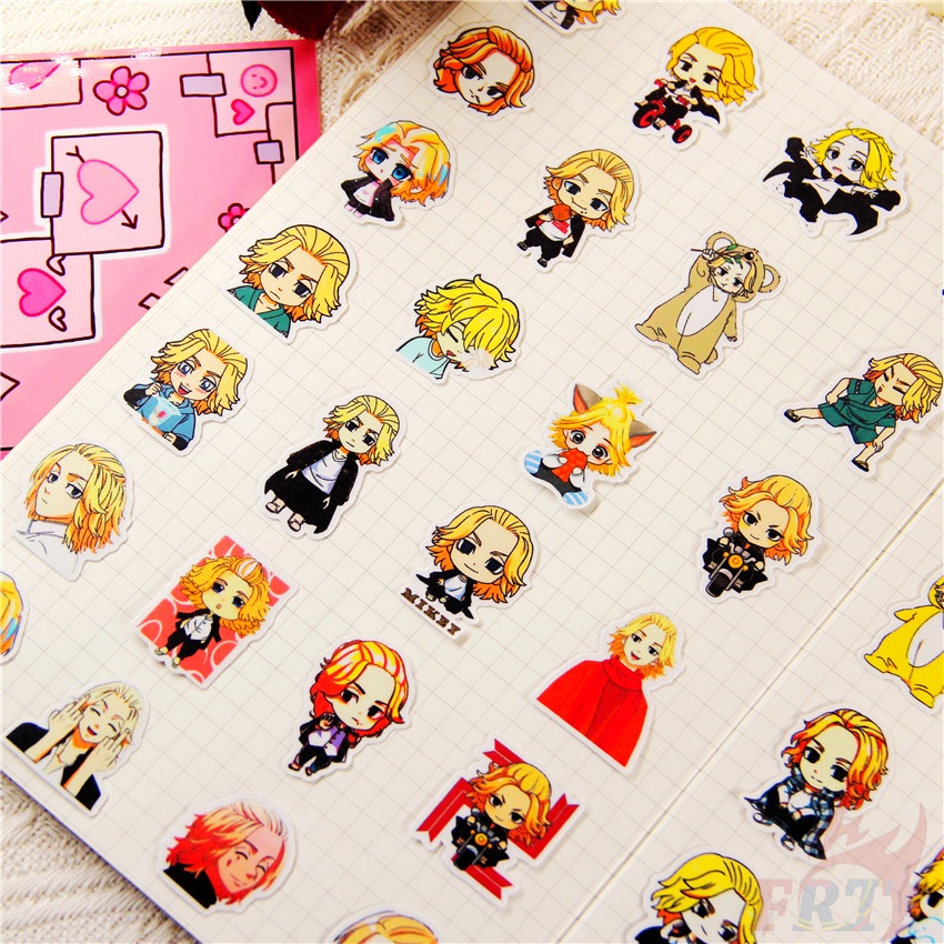 ❤ Mikey Q-1 Revengers của Tokyo. Sticker Dán Trang Trí Nhật Ký Hình Manjiro Sano ❤ Set 48 Miếng Dán Trang Trí Album Thời Trang DIY