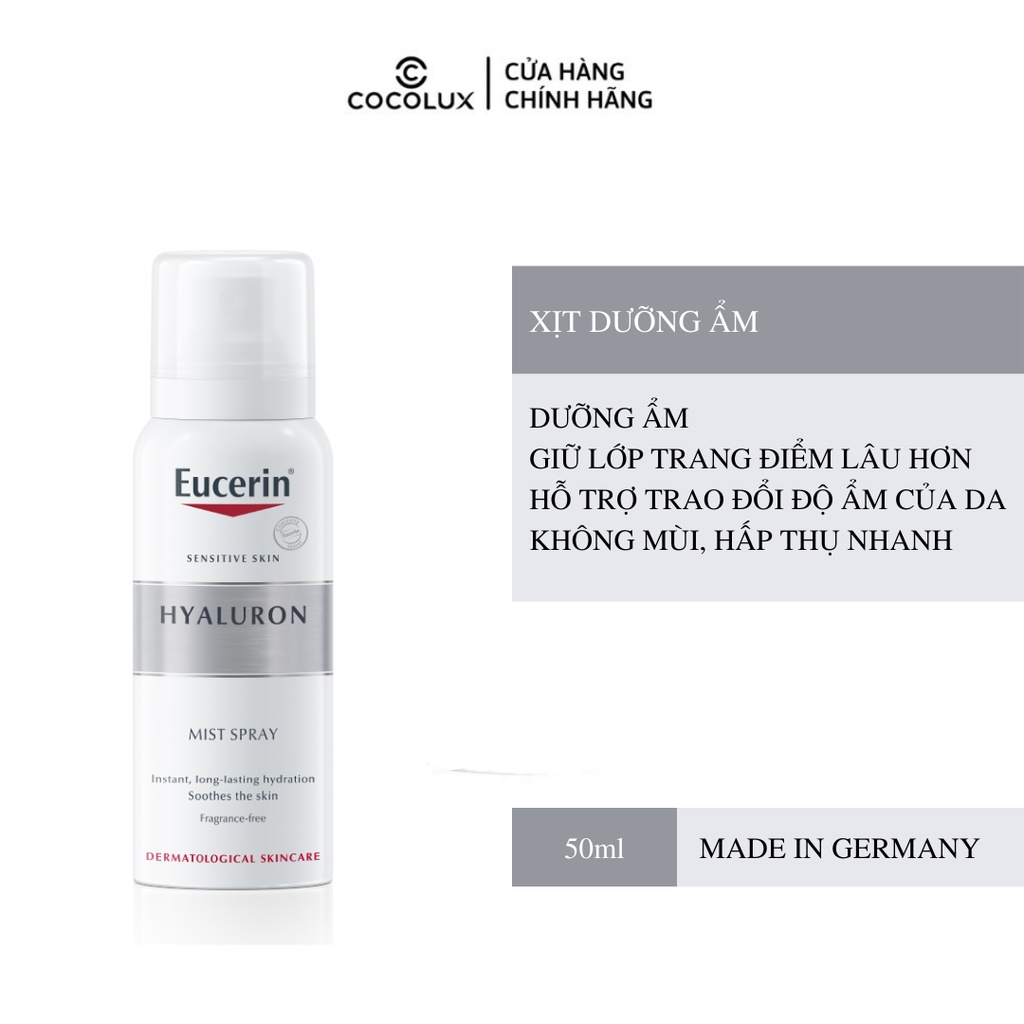 Xịt Dưỡng Ẩm Eucerin Cho Da Nhạy Cảm Hyaluron Mist Spray 150ml