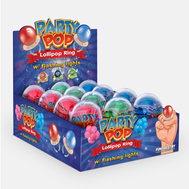 Kẹo nhẫn Party Pop Lollipop Ring ( chớp đèn )