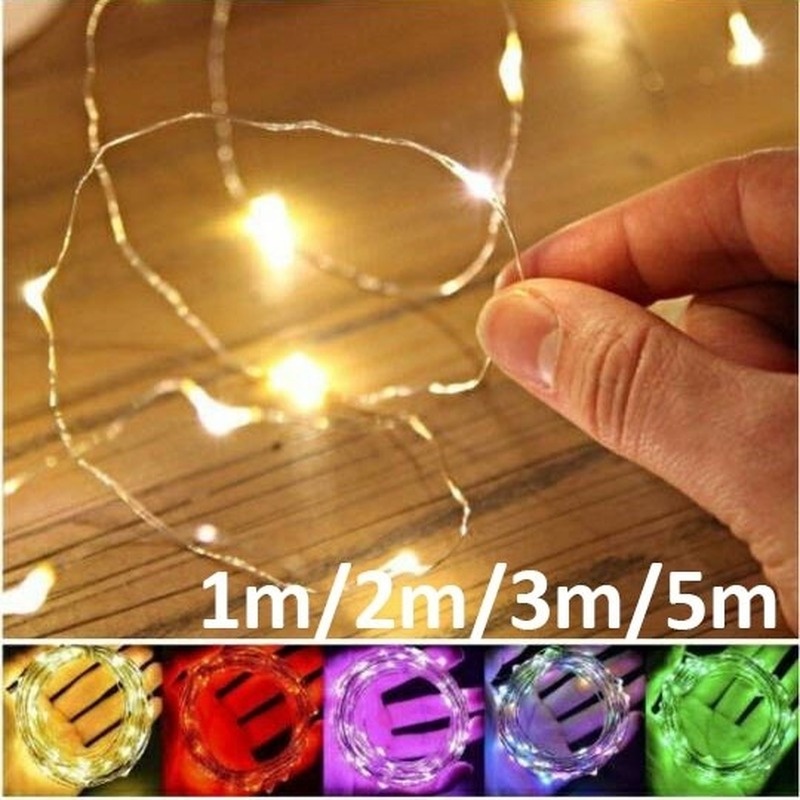 1M/2M/3M/5M Dây đồng ánh sáng dây đèn trang trí sân vườn ngoài trời dây ánh sáng không thấm nước