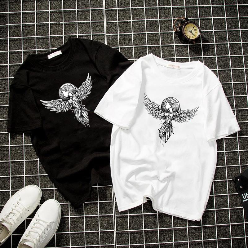 Áo thun unisex thiên thần phác họa đẹp form rộng vải dày mịn 2019T1242