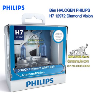 Đèn ô tô philips halogen h7 12972 diamond vision 5000k