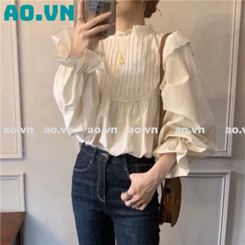 {ao.vn} Áo babydoll cánh tiên cài tay 2 màu 250 HIHISHOPHAHA | BigBuy360 - bigbuy360.vn