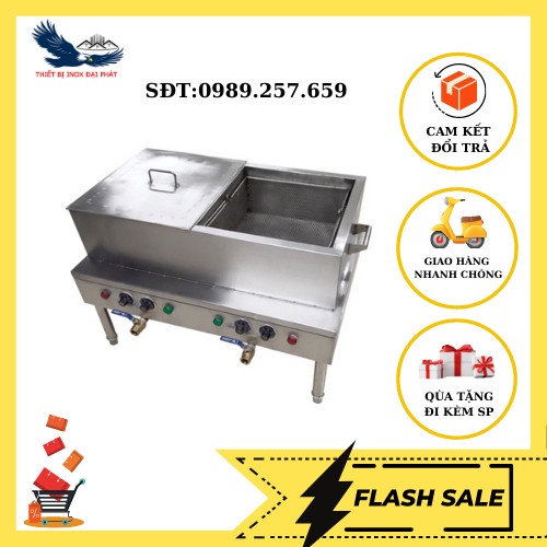 Nồi nấu phở đôi vuông 30 l - 50 l có đồng hồ báo nhiệt độ, ,nồi phở được sản xuất bằng inox sáng đẹp bảo hành 12 tháng