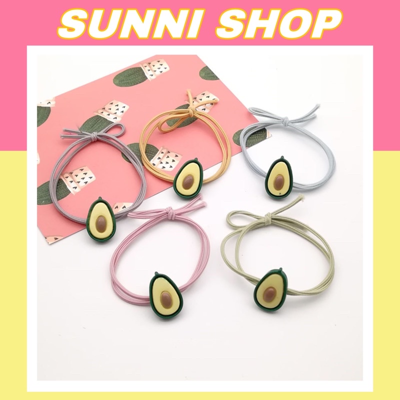 Dây Cột Tóc, Buộc Tóc Đính Hình Trái Bơ Sang Xịn Mịn - Sunni Shop