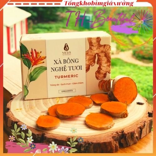 {COMBO 3 Bánh}Xà Bông Nghệ Tươi Mela Trắng Da-Sạch Mụn-Giảm Thâm