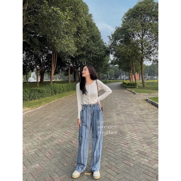 Áo croptop dài tay len mỏng cài cúc basic ( Ảnh thật ) | BigBuy360 - bigbuy360.vn