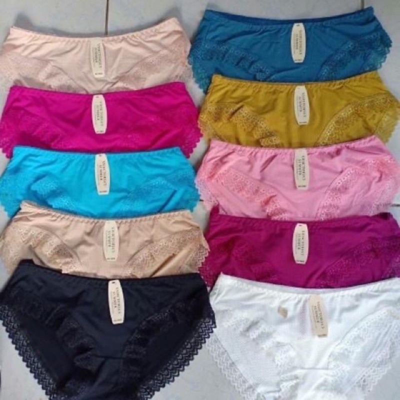 (5866) combo 10 quần lót thông hơi ren ống đẹp chất siêu mát