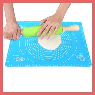 [Giảm giá sốc] bộ cán lăn bột silicon và Tấm lót nhào bột silicone/thảm nhào bột chống dính 40 x 50cm