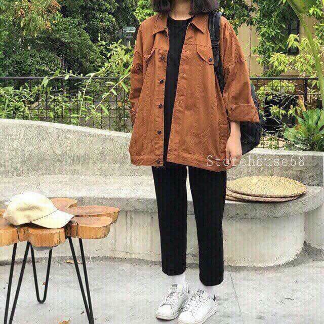 Áo Khoác kaki Jean form rộng Unisex nhiều màu TRA269