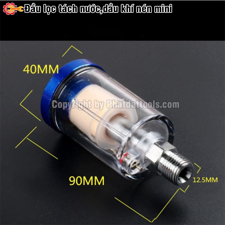 Đầu lọc, tách nước, dầu khí nén mini - Giúp bảo vệ, chống nước vào các thiết bị khí nén - Phụ kiện máy nén khí