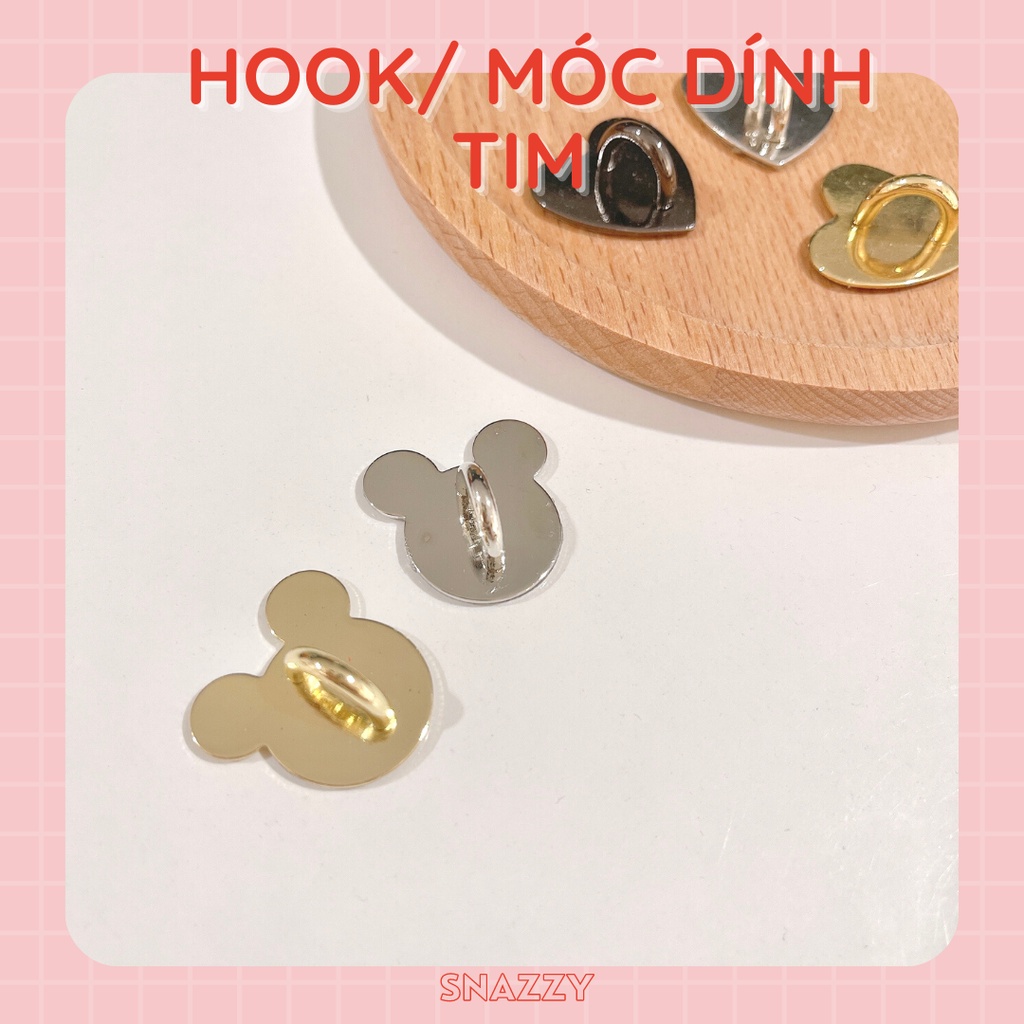 [SẴN] Hook/ Móc tim dính trang trí điện thoại hình gấu