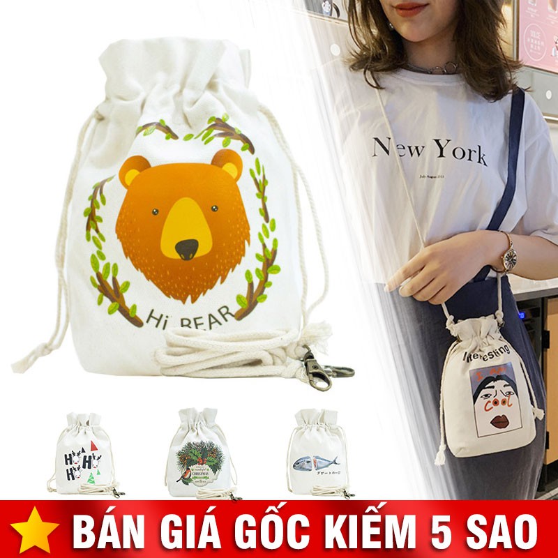 Túi Dây Rút Đeo Chéo Vintage Xinh Xắn P1555